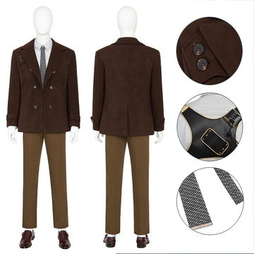 Loki Season 2 Cosplay Costume Loki Tom Hiddleston Brown Coat Suit Outfit Becostume
